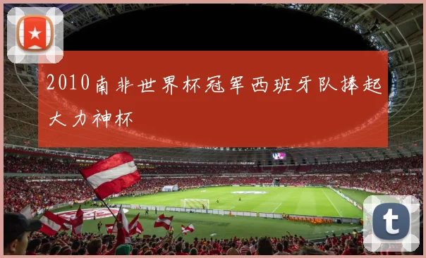 2010南非世界杯冠军西班牙队捧起大力神杯